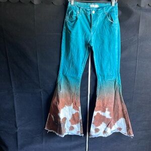 Cow print flares